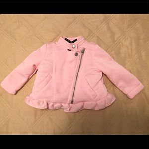 Faux-fur Lined Pink Toddler Motorcycle Jacket